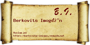Berkovits Imogén névjegykártya